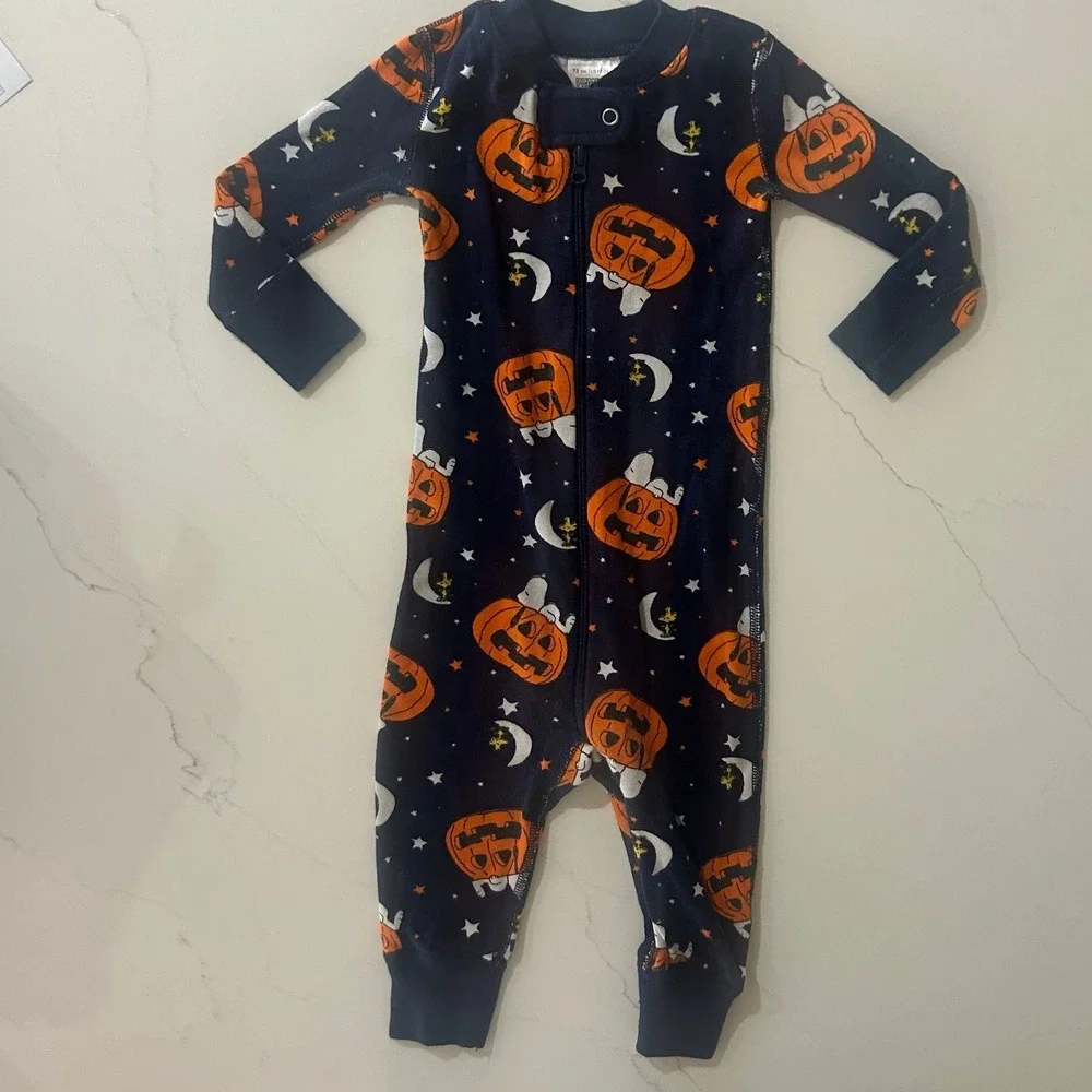 Hanna Andersson Baby Toddler Halloween Peanuts Snoopy Zippy 12-18 Months Navy